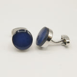 Avanti Milano Round Blue Reflective Cufflink