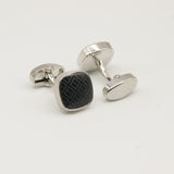 Avanti Milano Square Black/Silver Square Patterned Cufflink