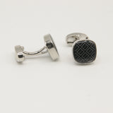 Avanti Milano Square Black/Silver Square Patterned Cufflink