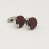 Avanti Milano Round Burgundy Patterned Cufflink