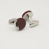 Avanti Milano Round Burgundy Patterned Cufflink