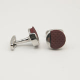 Avanti Milano Round Burgundy Patterned Cufflink