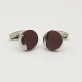 Avanti Milano Round Burgundy Patterned Cufflink