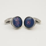Avanti Milano Round Blue/Pink Glitter Cufflinks