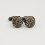 Avanti Milano Round Brown/Beige Circular Patterned Cufflink