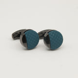 Avanti Milano Round Blue Patterned Cufflink