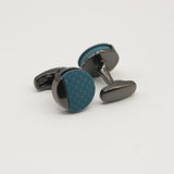 Avanti Milano Round Blue Patterned Cufflink