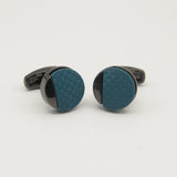 Avanti Milano Round Blue Patterned Cufflink