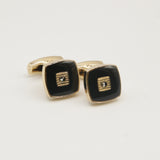 Avanti Milano Square Black/Gold Bejeweled Cufflink