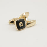 Avanti Milano Square Black/Gold Bejeweled Cufflink