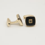 Avanti Milano Square Black/Gold Bejeweled Cufflink