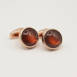 Avanti Milano Round Orange/Gold Cufflink