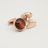 Avanti Milano Round Orange/Gold Cufflink