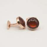 Avanti Milano Round Orange/Gold Cufflink