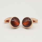 Avanti Milano Round Orange/Gold Cufflink