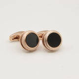 Avanti Milano Round Black/Gold Textured Cufflink