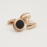 Avanti Milano Round Black/Gold Textured Cufflink
