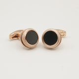 Avanti Milano Round Black/Gold Textured Cufflink
