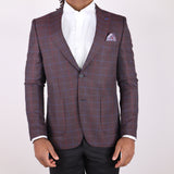 Black Red Plaid Avanti Milano Peak Lapel Jacket