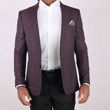 Black Red Plaid Avanti Milano Peak Lapel Jacket