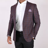 Black Red Plaid Avanti Milano Peak Lapel Jacket
