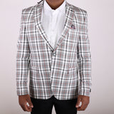 White/ Black/ Orange Avanti Milano Window Pane Patterned Jacket