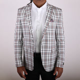 White/ Black/ Orange Avanti Milano Window Pane Patterned Jacket