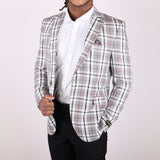 White/ Black/ Orange Avanti Milano Window Pane Patterned Jacket