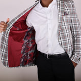 White/ Black/ Orange Avanti Milano Window Pane Patterned Jacket