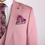 Medium Pink Avanti Milano Textured Double Breasted Vest Three Piece Suit