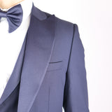 Navy Blue Avanti Milano Wide Peak Lapel Three Piece Tuxedo