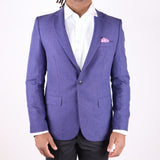 Navy/ Black Avanti Milano Stitch Patterned Notch Lapel Jacket
