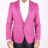 Purple Avanti Milano Textured Notch Lapel Jacket