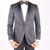 Black Avanti Milano Paisley Patterned Tuxedo Jacket