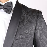 Black Avanti Milano Paisley Patterned Tuxedo Jacket