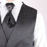Black Avanti Milano Paisley Patterned Vest