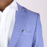 Light Blue Avanti Milano Textured Notch Lapel Jacket