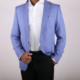 Light Blue Avanti Milano Textured Notch Lapel Jacket