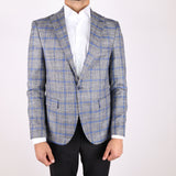 Grey/ Blue Avanti Milano Window Pane Patterned Jacket