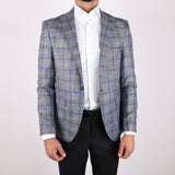Grey/ Blue Avanti Milano Window Pane Patterned Jacket
