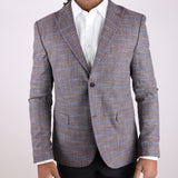 Burgundy/ White Avanti Milano Blue Patterned Peak Lapel Jacket
