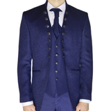 Navy Blue Avanti Milano Paisley Patterned Three Piece Tuxedo