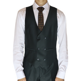 Dark Green Avanti Milano Peak Lapel Three Piece Suit