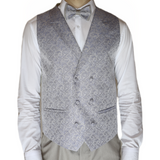 Beige Avanti Milano Textured Paisley Vest Three Piece Tuxedo