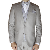 Beige Avanti Milano Textured Paisley Vest Three Piece Tuxedo