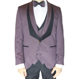Burgundy Avanti Milano Double Shawl Patterned Three Piece Tuxedo