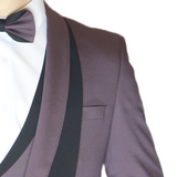 Burgundy Avanti Milano Double Shawl Patterned Three Piece Tuxedo