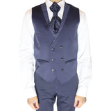 Blue Avanti Milano Paisley Patterned Three Piece Tuxedo