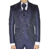 Blue Avanti Milano Paisley Patterned Three Piece Tuxedo