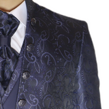Blue Avanti Milano Paisley Patterned Three Piece Tuxedo